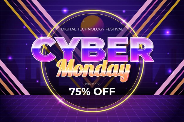 Fondo degradado futurista cyber monday