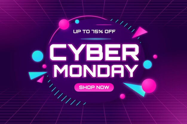 Fondo degradado futurista cyber monday