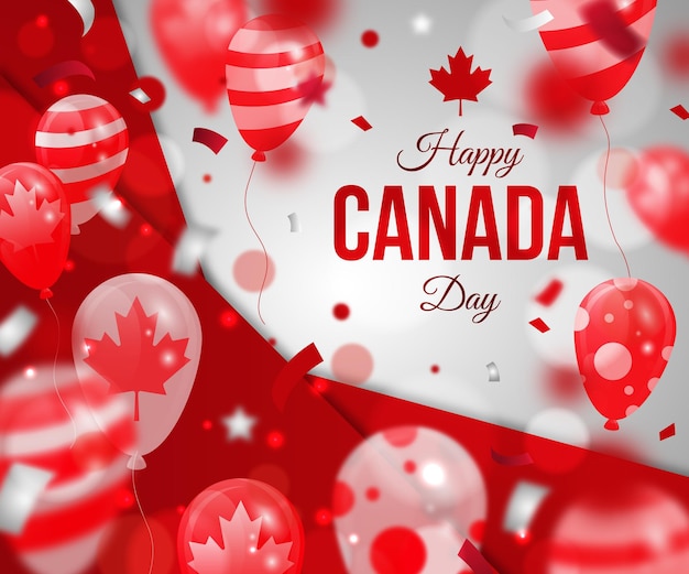 Fondo degradado de globos del día de canadá