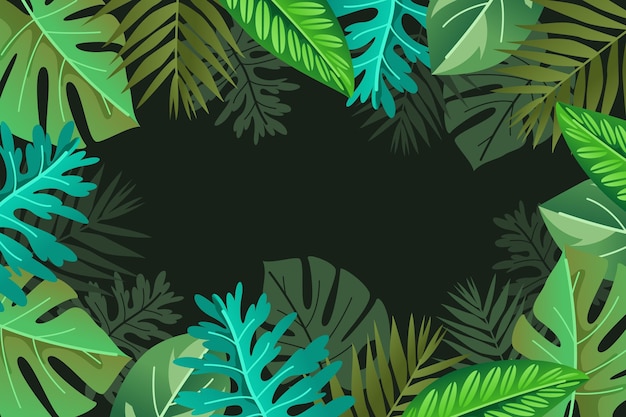 Vector gratuito fondo degradado de hojas tropicales