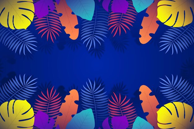 Fondo degradado de hojas tropicales