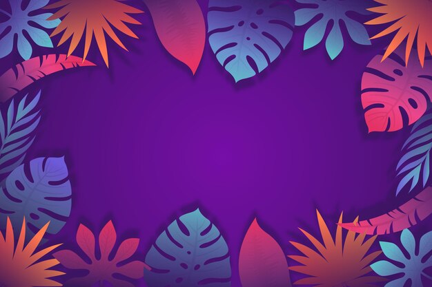 Fondo degradado de hojas tropicales