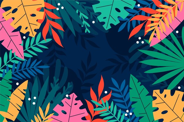 Fondo degradado de hojas tropicales