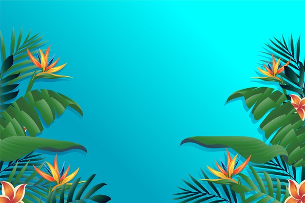 Fondo degradado de hojas tropicales