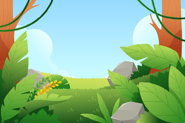 Fondo degradado de hojas tropicales