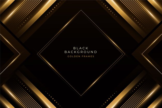 Fondo degradado con marcos geométricos dorados