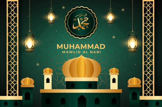 Fondo degradado de mawlid al nabi