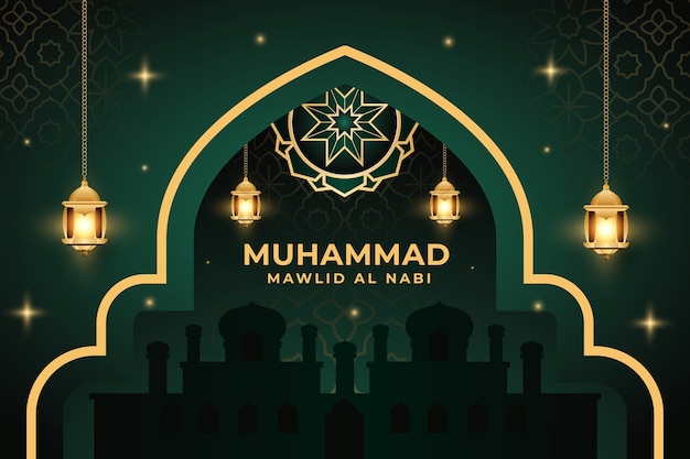 Fondo degradado de mawlid al nabi