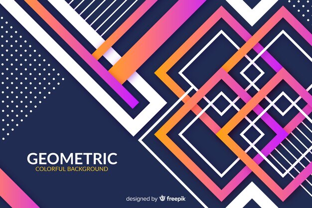 Fondo degradado de modelos geométricos coloridos