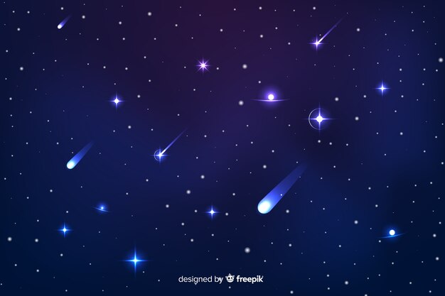 Fondo degradado de noche estrellada con galaxia
