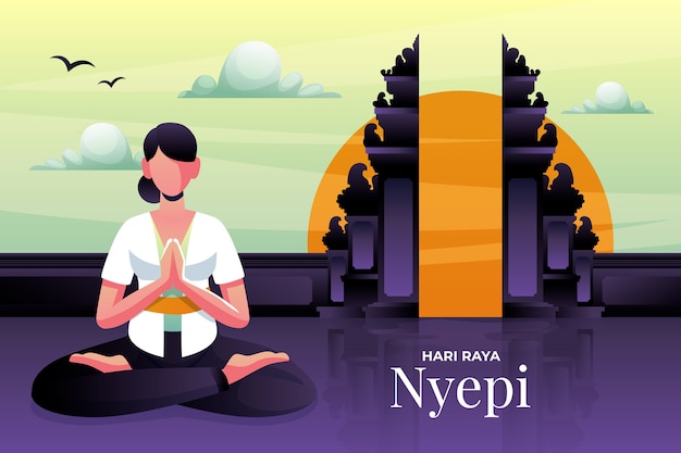 Vector gratuito fondo degradado nyepi