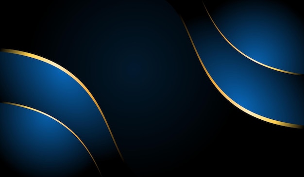 Fondo degradado oscuro de lujo abstracto moderno onda 3d azul