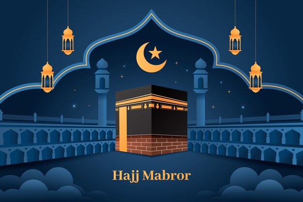 Fondo degradado para la peregrinación hajj islámica