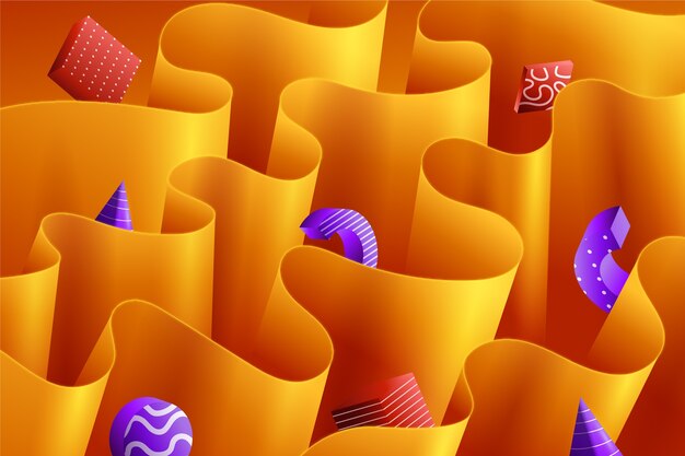 Fondo degradado de pliegues 3d
