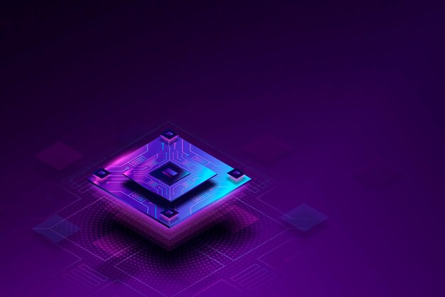 Fondo degradado del procesador de microchip