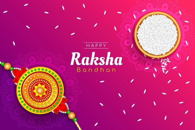 Fondo degradado de raksha bandhan con amuleto