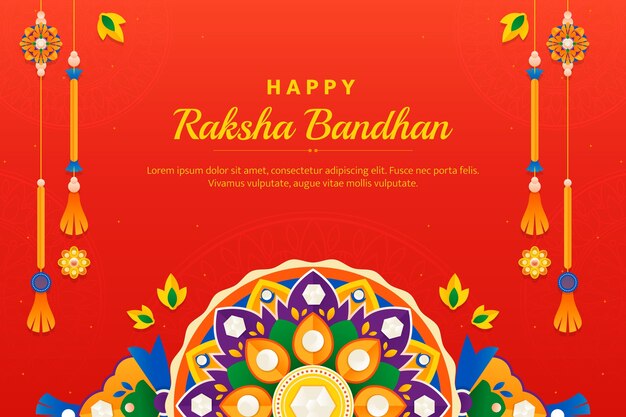 Vector gratuito fondo degradado de raksha bandhan con talismán