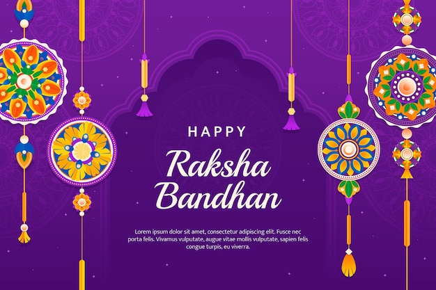 Vector gratuito fondo degradado de raksha bandhan