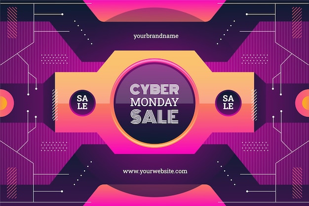 Vector gratuito fondo degradado de rebajas de cyber monday