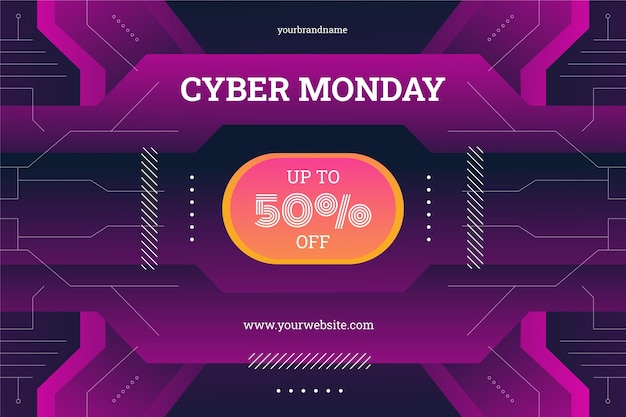 Fondo degradado de rebajas de cyber monday