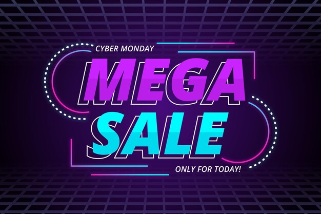 Fondo degradado de rebajas de cyber monday