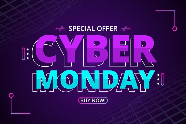 Fondo degradado de rebajas de cyber monday