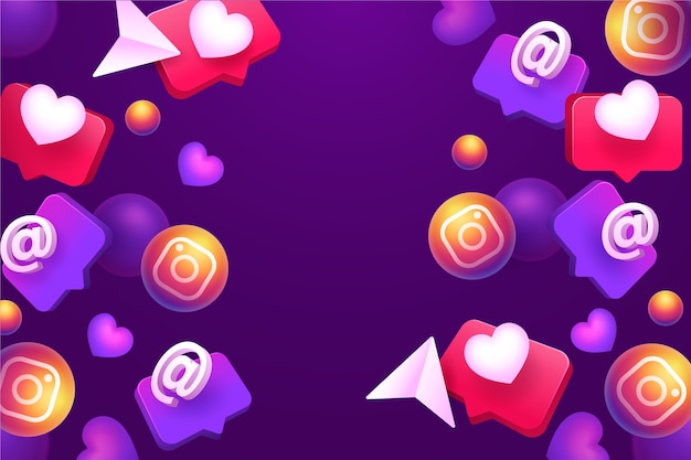Fondo degradado de redes sociales de instagram