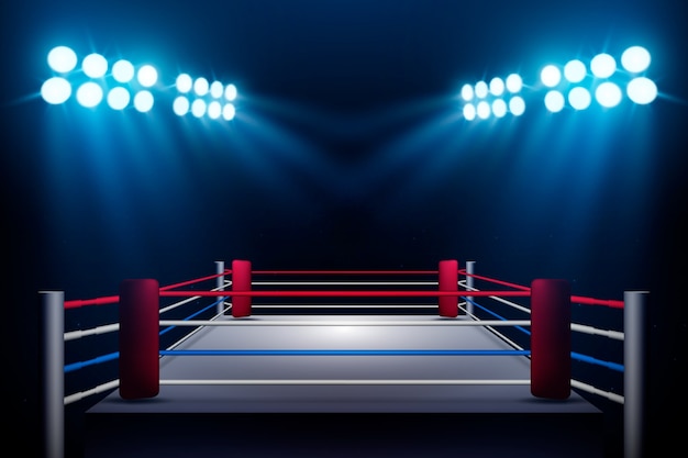 Fondo degradado de ring de boxeo