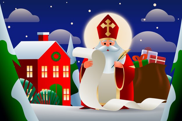 Fondo degradado de sinterklaas con st. Nicolás
