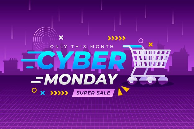 Fondo degradado para venta de cyber monday