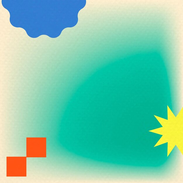 Fondo degradado verde en memphis abstracto con borde retro