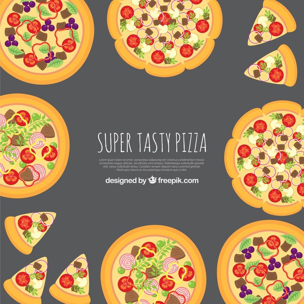Fondo de deliciosas pizzas 