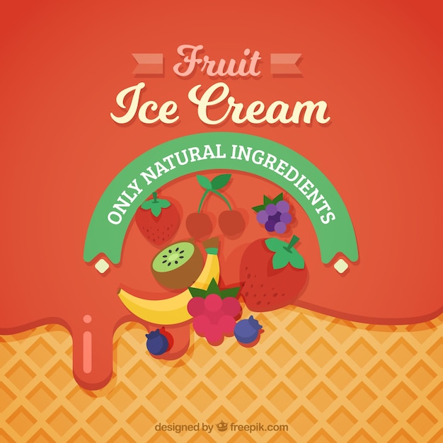 Vector gratuito fondo delicioso de helado de frutas