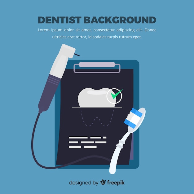 Fondo de dentista en diseño plano