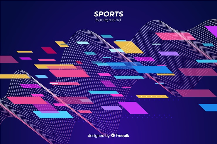 Vector gratuito fondo de deporte abstracto formas planas
