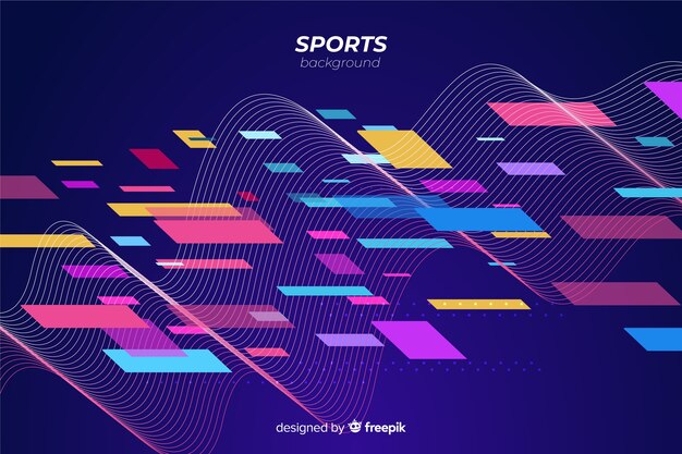 Fondo de deporte abstracto formas planas