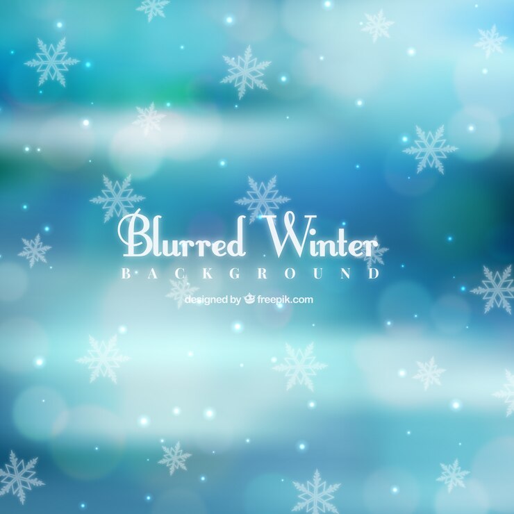 Vector gratuito fondo desenfocado bokeh con copos de nieve