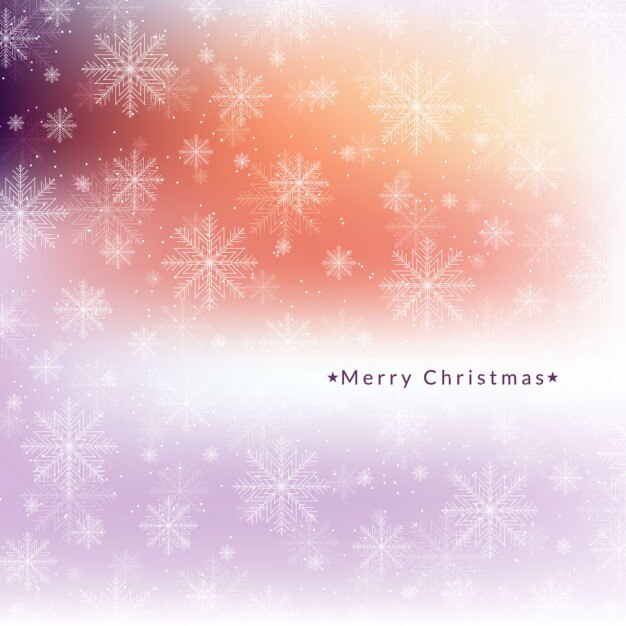Fondo desenfocado de feliz navidad con copos 
