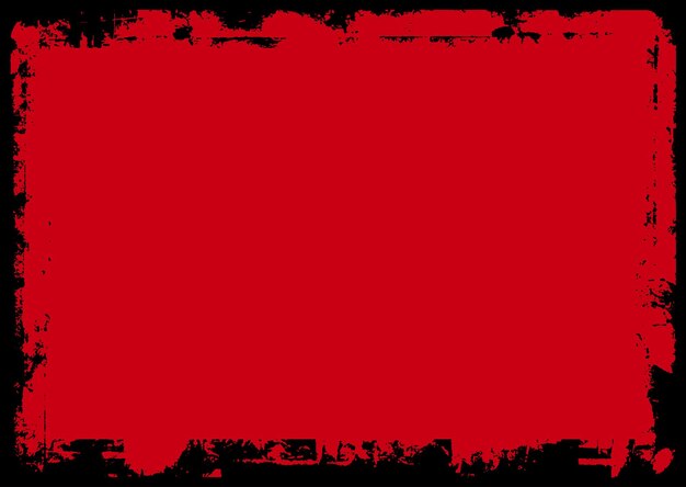 Fondo detallado del marco del grunge rojo y negro
