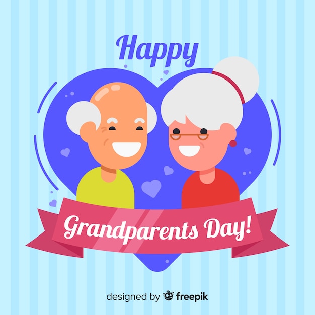 Vector gratuito fondo del día de los abuelos en diseño flat