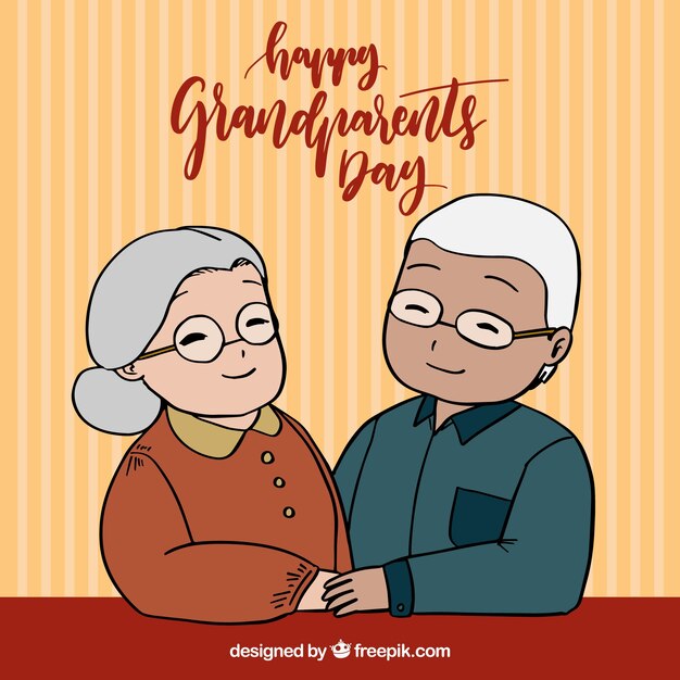 Fondo del día de los abuelos con pareja feliz