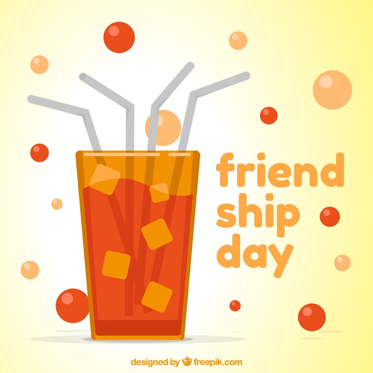 Vector gratuito fondo del día de la amistad con bebida 