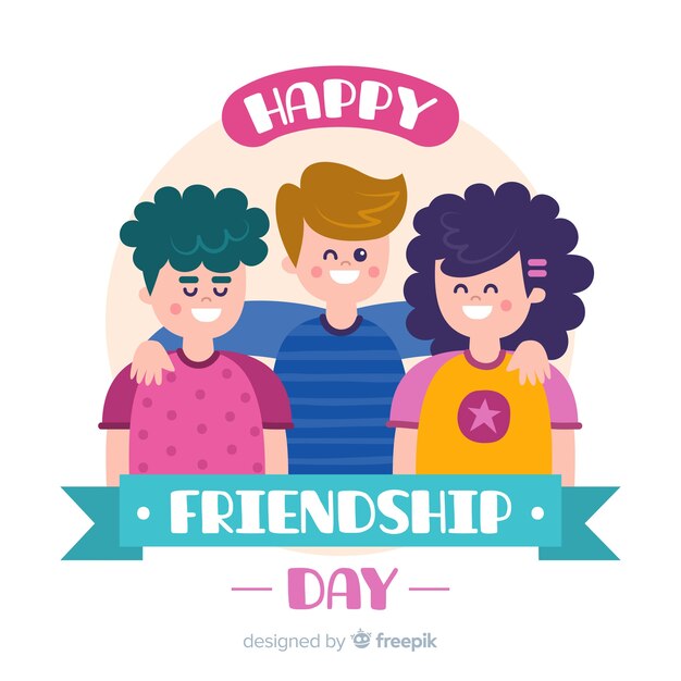 Fondo del día de la amistad dibujado a mano