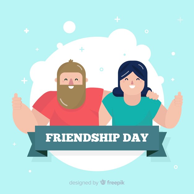 Fondo día de la amistad diseño plano