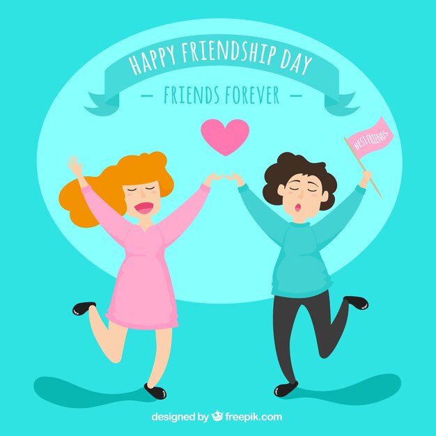 Fondo del día de la amistad con dos mujeres felices