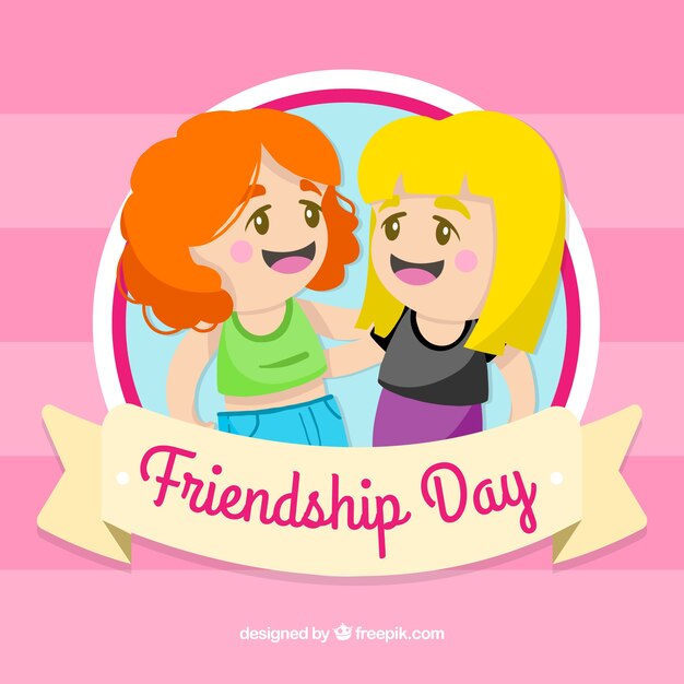 Fondo de día de la amistad con personas felices
