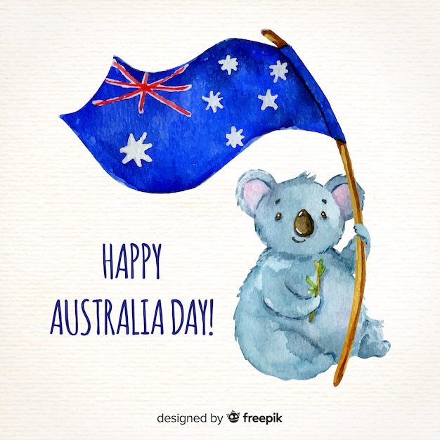 Vector gratuito fondo del día de australia en acuarela