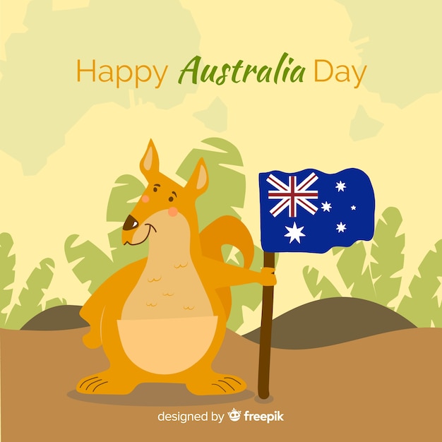 Vector gratuito fondo del día de australia dibujado a mano