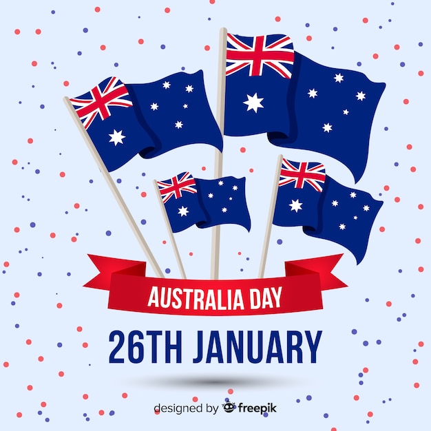 Vector gratuito fondo del día de australia en diseño plano