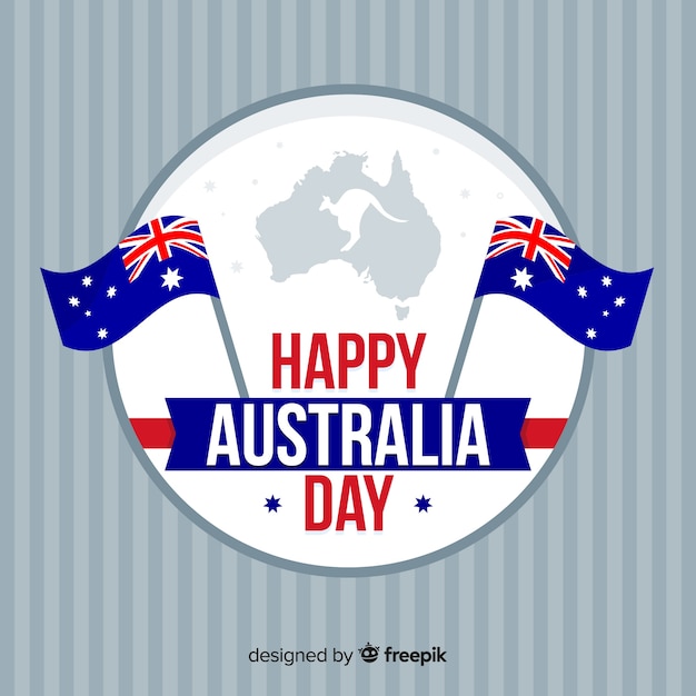 Fondo del día de australia en diseño plano